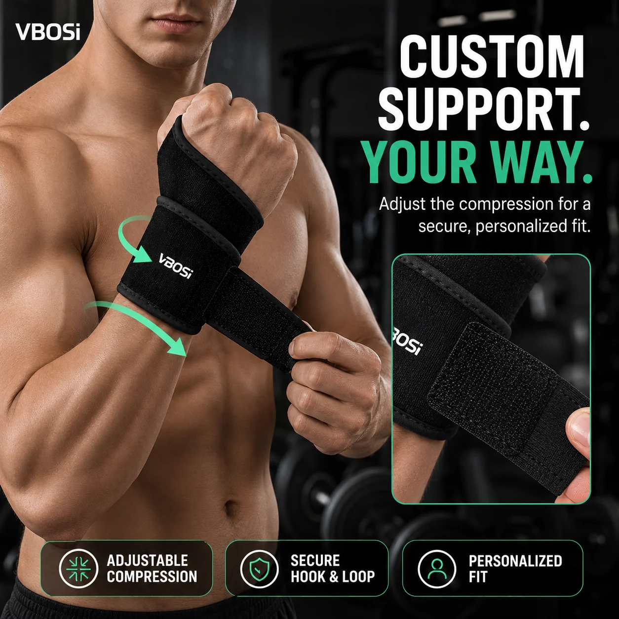 Suporte de Pulso Ajustável VBS - Wrist Wrap Support avaliação e preço