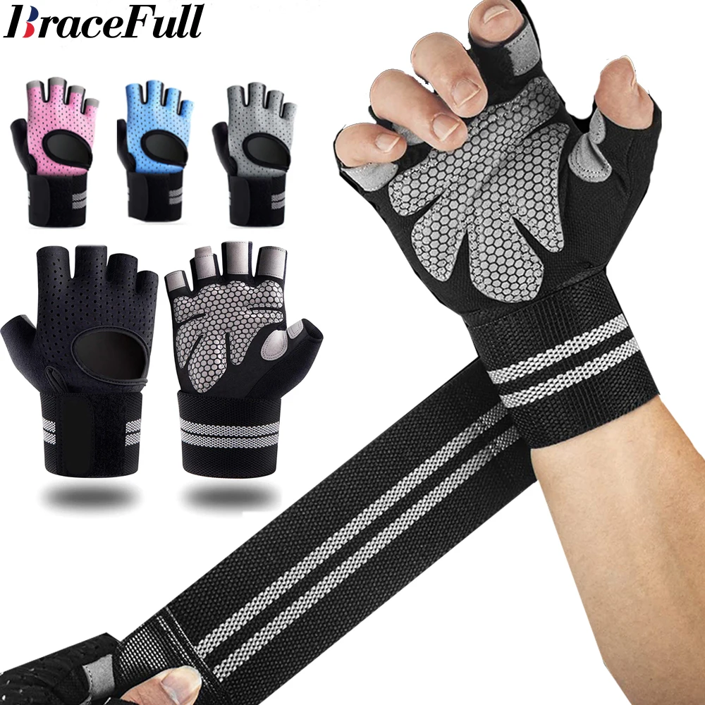 Luvas de ginástica meio dedo c - Wrist Wrap Support avaliação e preço
