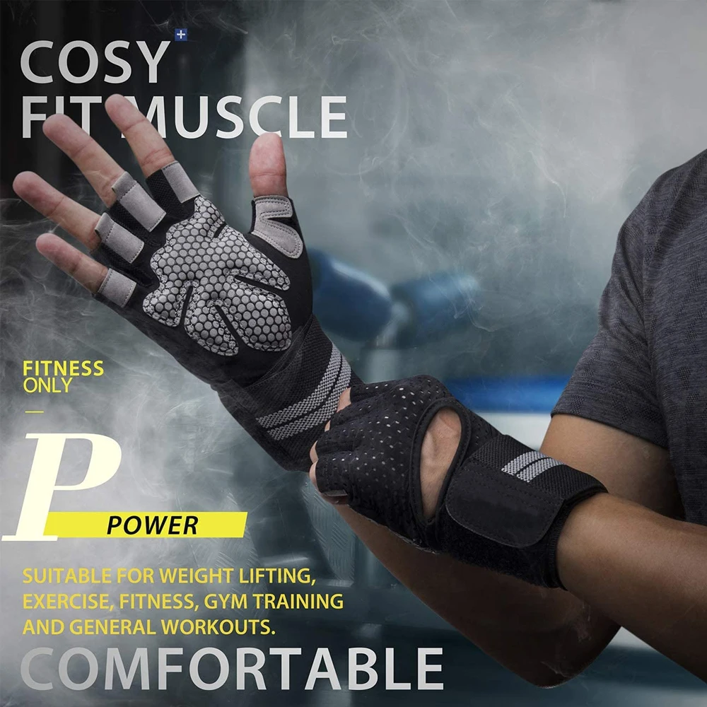 Luvas de ginástica meio dedo c - Wrist Wrap Support avaliação e preço